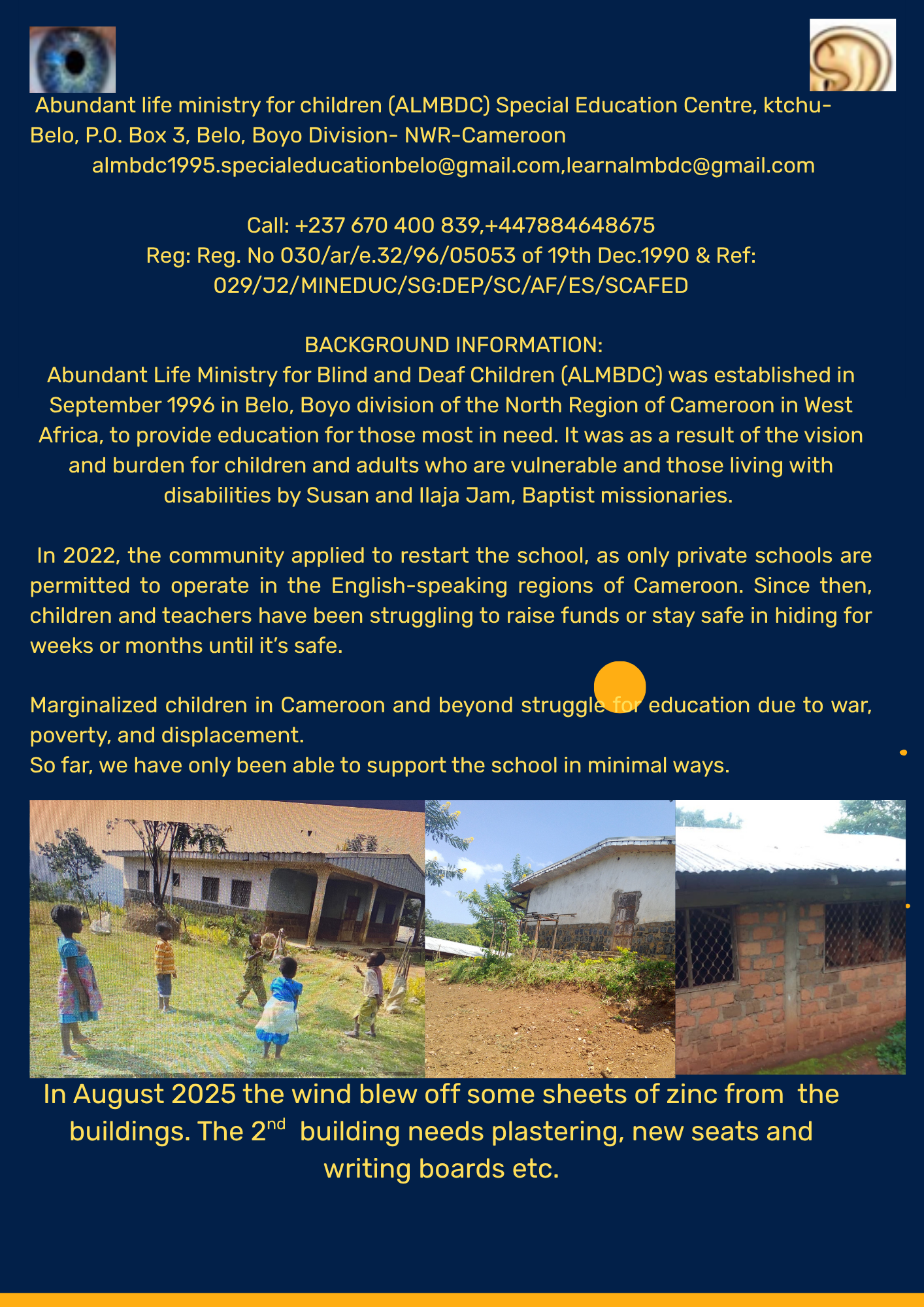 School buildings and zinc roof repair needs